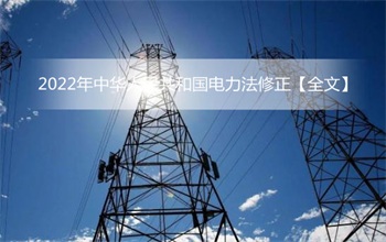 2022年中华人民共和国电力法修正【全文】