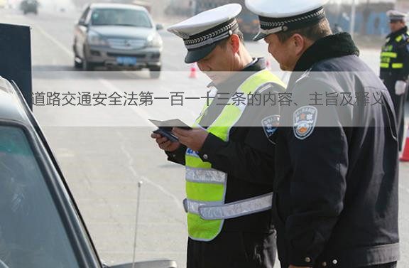 道路交通安全法第一百一十三条的内容、主旨及释义